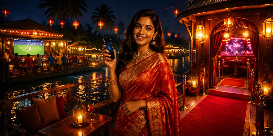 Kerala cricket betting festival with players wearing sarees